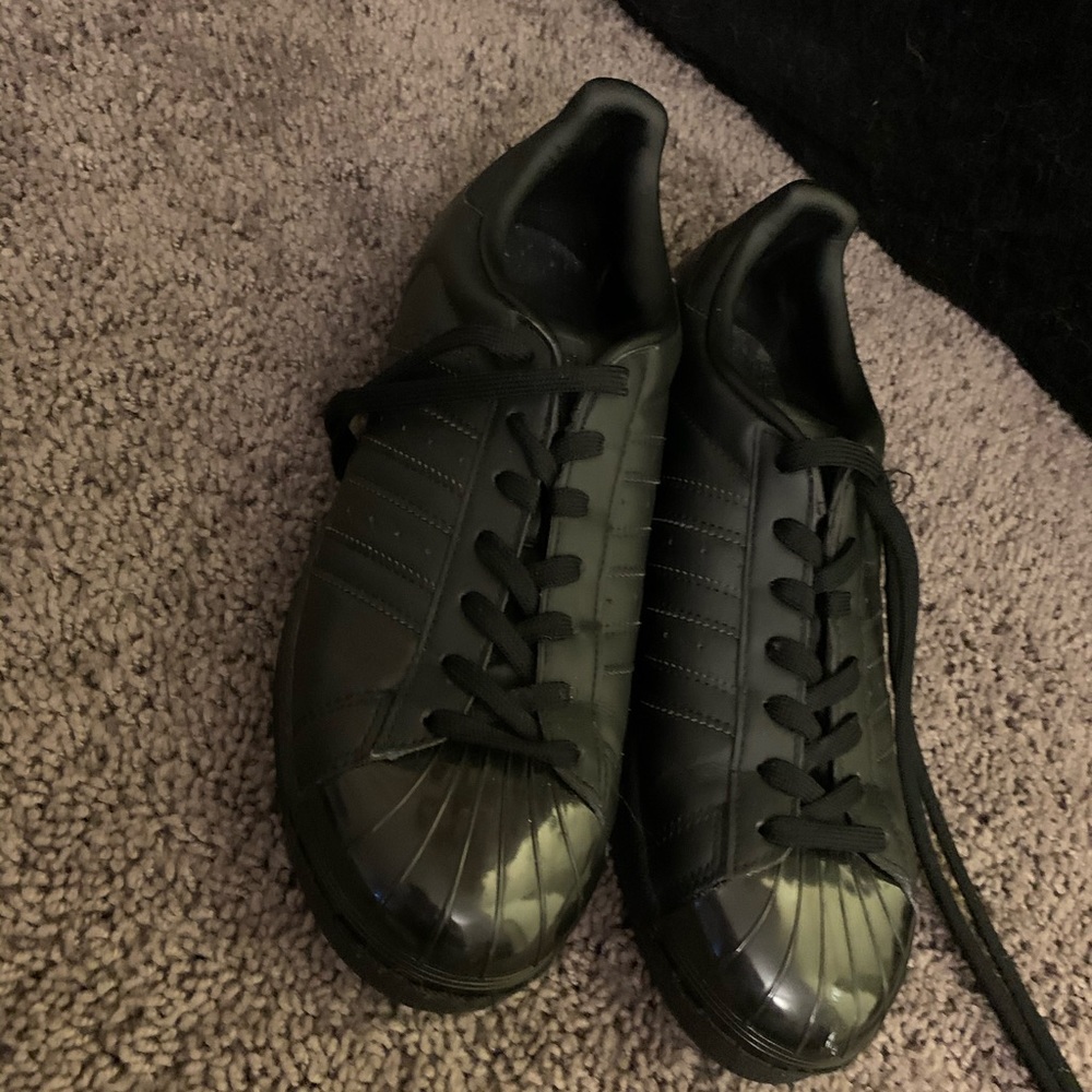 All black all star adidas shoes